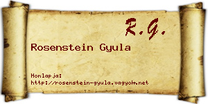 Rosenstein Gyula névjegykártya