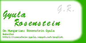gyula rosenstein business card
